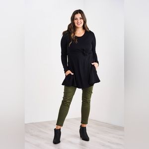 Latched Mama Black Tunic Top